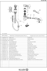 KLUDI MX Spültisch-Einhandmischer DN 15 mit herausziehbarer Geschirrbrause, chrom/mocca