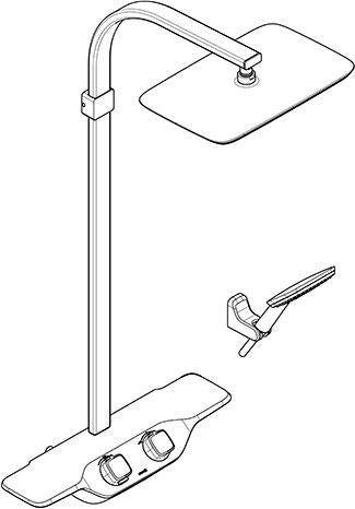 KLUDI COCKPIT Discovery Thermostat Dual Shower System chrom – Duschsystem mit Kopf- und Handbrause