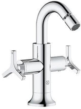 KLUDI NOVA FONTE Bidetarmatur DECO Chrom – 2-Griff, 1-Loch, mit Ablaufgarnitur
