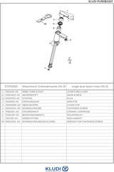 KLUDI PURE&EASY Waschtisch-Einhandmischer 70 DN 15 Niederdruck Chrom – 1-Loch-Montage