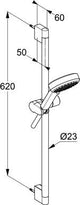 KLUDI DIVE S Brause-Set 3S 600 mm chrom – 3 Strahlarten, Kalkschnellreinigung