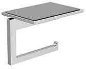 KLUDI VELA C Toilettenpapierhalter mit Ablage chrom – Wandmontage, verdeckte Befestigung