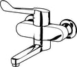 KLUDI MEDI CARE Wandarmatur Einhandmischer mit absperrbaren S-Anschlüssen, 250 mm Ausladung, Chrom