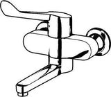 KLUDI MEDI CARE Wandarmatur Einhandmischer mit absperrbaren S-Anschlüssen, 250 mm Ausladung, Chrom