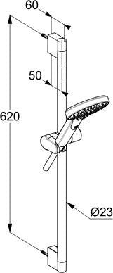 KLUDI DIVE X Brause-Set 1S 600 mm Chrom – Handbrause mit Kalkschnellreinigung & verdeckter Wandmontage