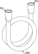 KLUDI SUPARAFLEX Brauseschlauch 1250 mm mit konischen Muttern weiß