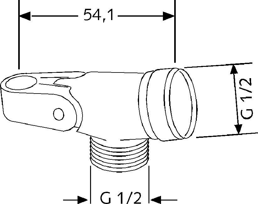 KLUDI Brausehalter STANDARD mit Gelenkstück chrom – Messing, verdeckte Befestigung