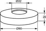 KLUDI Sifonrosette 32 x 90 x 20 mm chrom – BAD SIFONE Messing-Rosette
