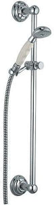 KLUDI 1926 Duschgarnitur Wandstange 600 mm chrom – Handbrause, Schlauch, verdeckte Befestigung