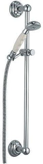 KLUDI 1926 Duschgarnitur Wandstange 600 mm chrom – Handbrause, Schlauch, verdeckte Befestigung