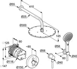 KLUDI SMART PUSH Round Set Chrom – Duschsystem DIVE mit Kopf- und Handbrause