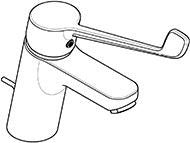 KLUDI PURE & EASY CARE Waschtisch-Einhandmischer mit Klinikhebel 180 mm – Chrom