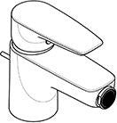 KLUDI PURE & SOLID Bidet-Einhandhebelmischer mit Metallablaufgarnitur, chrom – 1-Loch-Montage