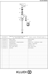 KLUDI RENON Waschtisch-Einhandmischer 85 mit Push-Open Ablaufgarnitur chrom