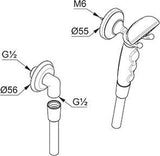 KLUDI 1926 Brausegarnitur Wandmontage chrom – Handbrause, Schlauch 1600 mm, DN 15