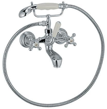 KLUDI 1926 Wannenfüll- und Brausearmatur DN 15 Chrom – Zweigriff-Wandmontage mit Handbrause