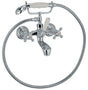 KLUDI 1926 Wannenfüll- und Brausearmatur DN 15 Chrom – Zweigriff-Wandmontage mit Handbrause
