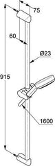 KLUDI DIVE S Brause-Set 1S mit Wandstange 900 mm chrom – Handbrause, Schlauch & Halterung