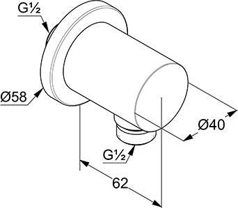 KLUDI NOVA FONTE Schlauchanschlussbogen PURISTIC eigensicher Matt Dove – DN 15, G1/2