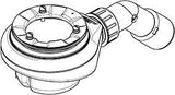 KLUDI TERRA Duschablage mit Ablauf DN 50, 265 mm breit, weißer Stöpsel