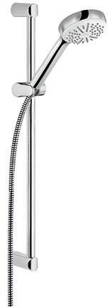 KLUDI LOGO 1S Brause-Set mit Wandstange 600 mm chrom – Handbrause, Schlauch & Halterung