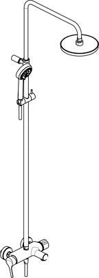 KLUDI LOGO NEO Dual Shower System mit Wanneneinlauf – Chrom, 3 Strahlarten, höhenverstellbar