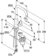 KLUDI PURE & EASY Waschtisch-Einhandmischer mit Metall-Ablaufgarnitur, chrom