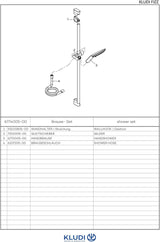 KLUDI FIZZ 3S Brause-Set mit Wandstange 900 mm chrom – Handbrause mit 3 Strahlarten