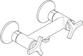 KLUDI NOVA FONTE Brausearmatur Deco DN 15 chrom – Zweigriff-Wandmontage