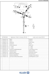KLUDI STANDARD Spültisch-Zweigriffarmatur DN 15 mit Geräteanschlussventil – Chrom