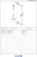 KLUDI NOVA FONTE DECO Brause-Set 1S 900 mm chrom – Handbrause mit Kalkschnellreinigung