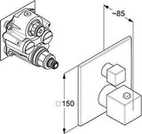 KLUDI DECUS Unterputz-Brause-Thermostat Feinbau-Set mit Funktionseinheit Chrom
