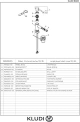 KLUDI BOZZ Bidet-Einhandmischer mit Zugstangen-Ablaufgarnitur, chrom