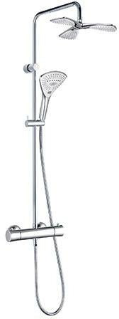 KLUDI FIZZ Thermostat Dual Shower System mit 3Kammer Kopfbrause chrom – Wandmontage, Verbrühschutz
