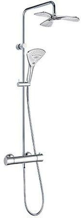 KLUDI FIZZ Thermostat Dual Shower System mit 3Kammer Kopfbrause chrom – Wandmontage, Verbrühschutz