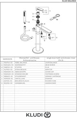 KLUDI BALANCE Stand-Wannenfüll- und Brause-Einhandmischer weiß/chrom – freistehend für Badewannen