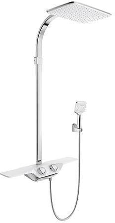 KLUDI COCKPIT Discovery Thermostat Dual Shower System chrom – Duschsystem mit Kopf- und Handbrause