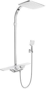 KLUDI COCKPIT Discovery Thermostat Dual Shower System chrom – Duschsystem mit Kopf- und Handbrause