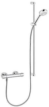 KLUDI LOGO Shower-Duo 1S Wandstange 600 mm chrom – Thermostat-Brausearmatur mit Verbrühschutz