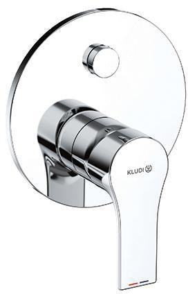 KLUDI ZENTA SL Unterputz-Wannenfüll- und Brause-Einhandmischer mit Push & Switch Funktionseinheit, Chrom