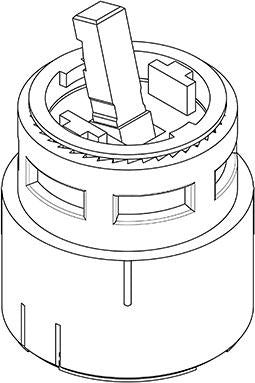 KLUDI Ersatzteil Steuereinheit 46 mm mit keramischen Scheiben und Heißwasserbegrenzung