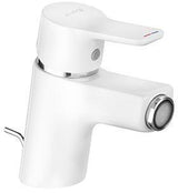 KLUDI PURE & EASY Bidet-Einhandhebelmischer weiß/chrom mit Metall-Ablaufgarnitur