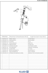 KLUDI PURE&EASY Care Waschtisch-Einhandmischer 70 mit Public Hebel, chrom – inkl. Ablaufgarnitur