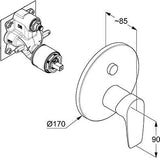 KLUDI PURE&SOLID Unterputz-Wannenfüll- und Brause-Einhandmischer mit Funktionseinheit, chrom