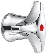 KLUDI Ersatzteil Triasgriff G 1/2 warm Chrom – Markierung rot