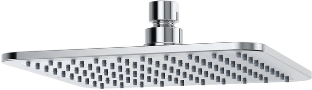 KLUDI A-QA Tellerkopfbrause Soft Edge 200 mm chrom – quadratische Kopfbrause mit Kugelgelenk & Kalkschnellreinigung