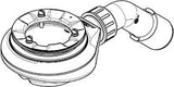 KLUDI TERRA Duschablage mit Ablauf DN 50, 265 mm breit, weißer Stöpsel