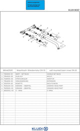 KLUDI BOZZ Waschtisch-Wandarmatur DN 15, 230 mm Ausladung, Kreuzgriffe, verchromt