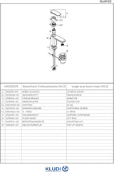 KLUDI E2 Waschtisch-Einhandmischer DN 15 – verchromter Einhandhebelmischer mit 115 mm Ausladung