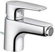 KLUDI PURE & SOLID Bidet-Einhandhebelmischer mit Metallablaufgarnitur, chrom – 1-Loch-Montage